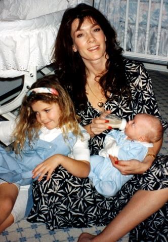 A vintage picture of Jean's daughter and grandchildren